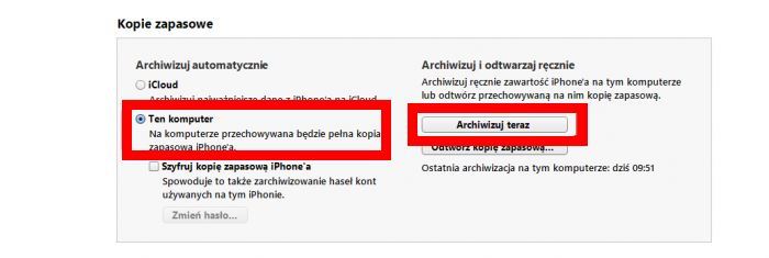 Kopia zapasowa iPhone'a / iPada