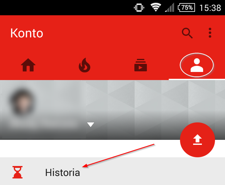 YouTube - przeglądanie historii