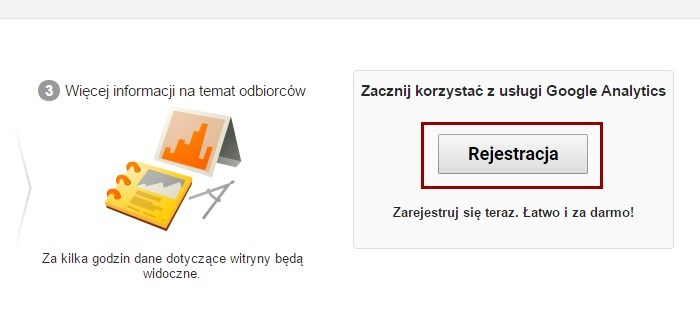 Zarejestruj się w Google Analytics