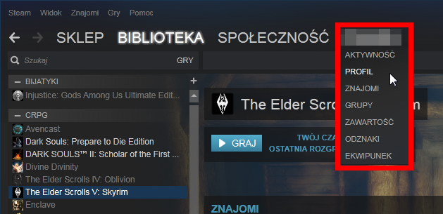 Wejdź do edycji swojego profilu Steam