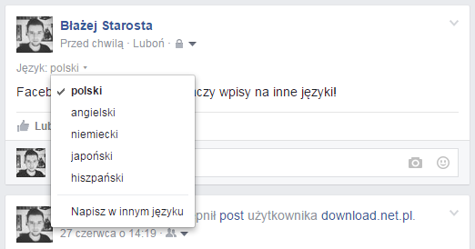 Zmiana języka dla danego wpisu