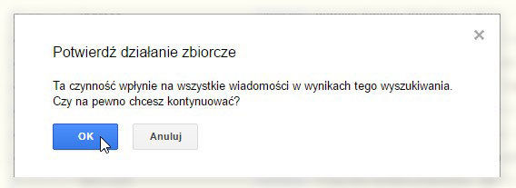 Gmail - potwierdzenie wykonania operacji