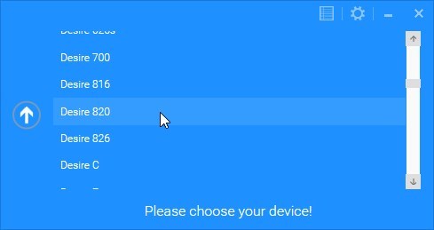 Wybierz HTC Desire 820 w WinDroid Toolkit
