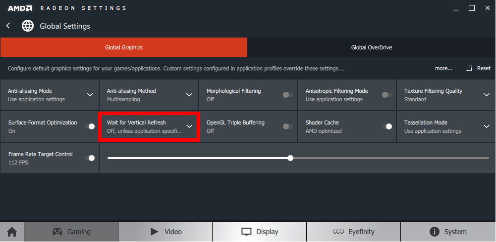 Radeon Crimson - wyłącz VSync