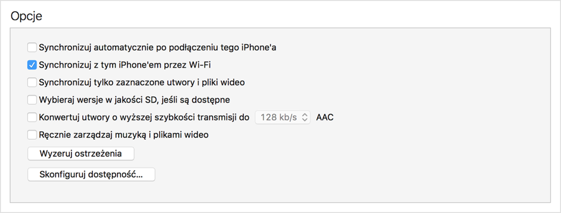 Wyłączanie automatycznej synchronizacji dla pojedynczego urządzenia