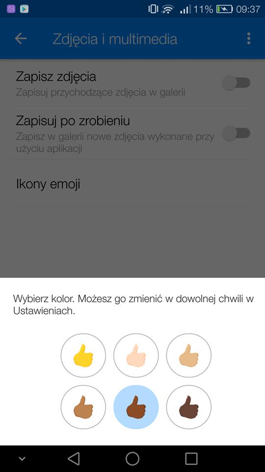 Zmiana koloru emoji