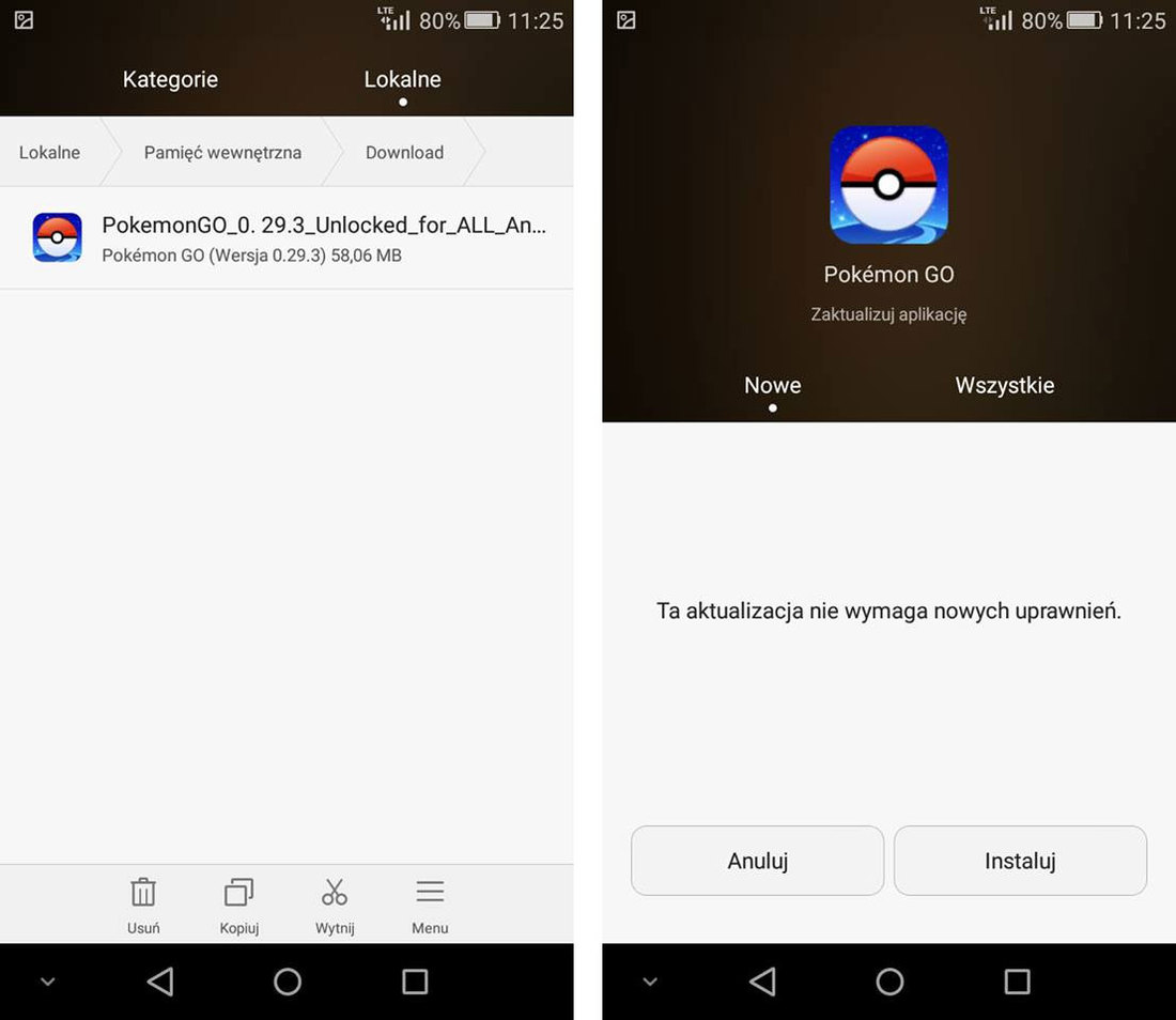 Pokemon GO - instalacja z pliku APK