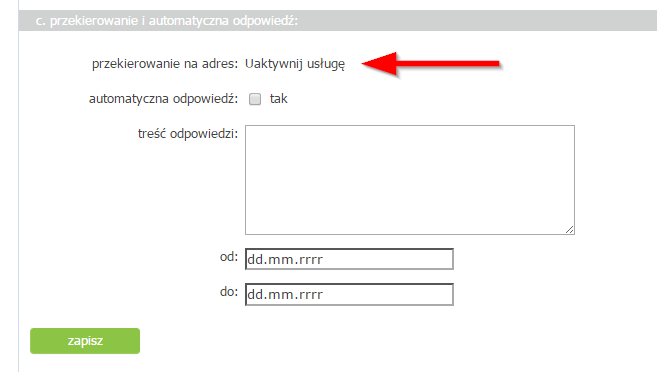 WP - przekierowanie na inny adres