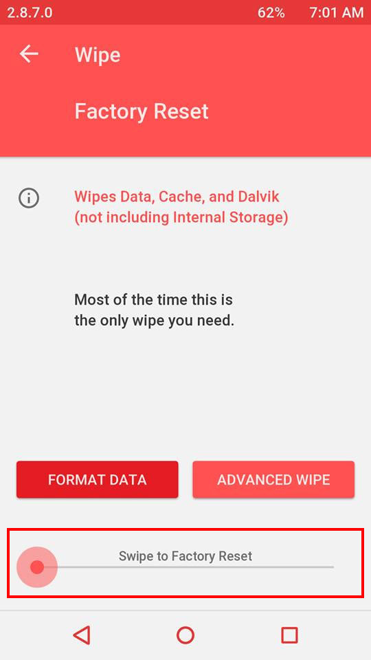 Redmi Note 2 - czyszczenie danych przez TWRP
