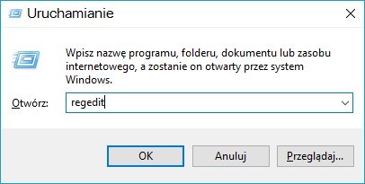 Uruchamianie - regedit