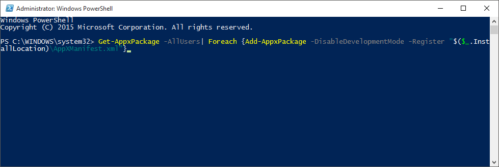 Powershell - reinstalacja aplikacji Windows 10