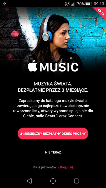 Apple Music - ekran startowy