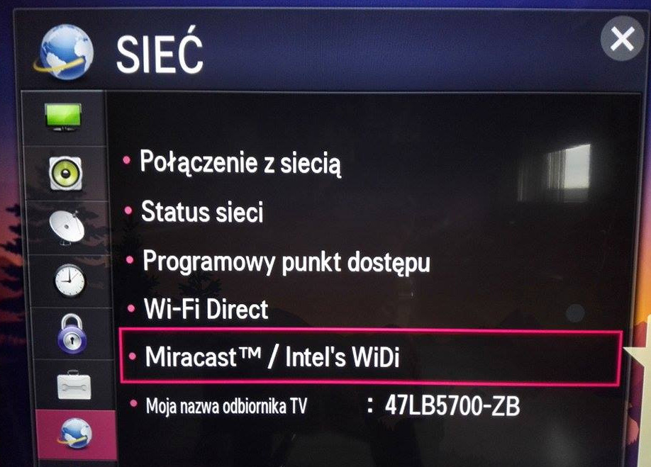 Miracast - aktywacja w LG