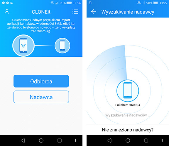 CLONEit - kopiowanie danych z telefonu na telefon