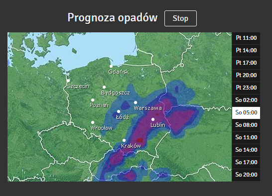 Prognoza opadów Meteo