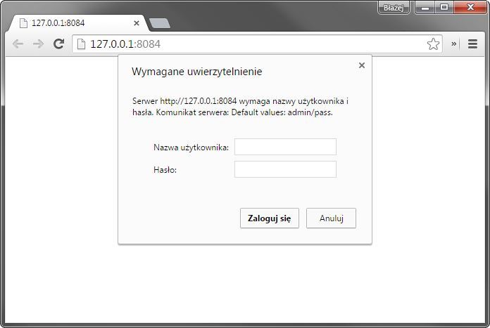 Logowanie do programu Daemon Sync