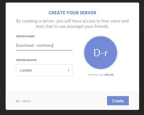 Discord - tworzenie serwera
