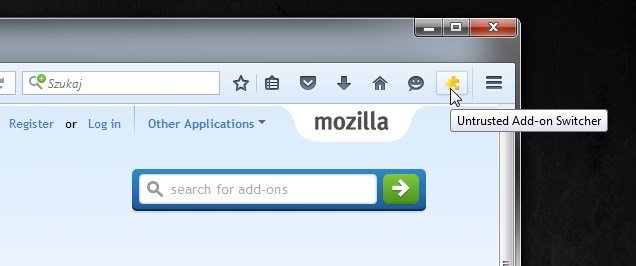 Ikona Untrusted Add-on Switcher