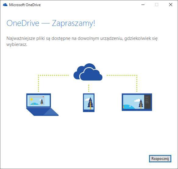 OneDrive - ekran powitalny