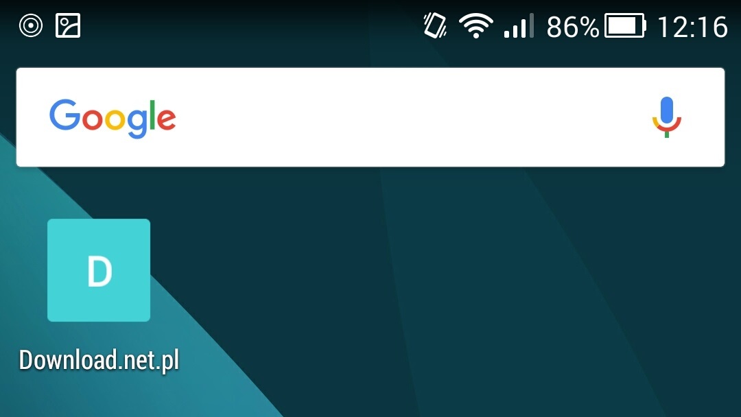 Skrót na ekranie głównym Androida