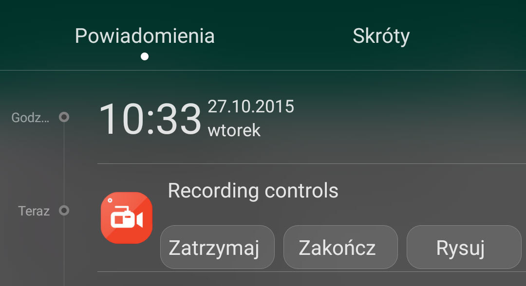 Zatrzymywanie nagrywania w AZ Screen Recorder