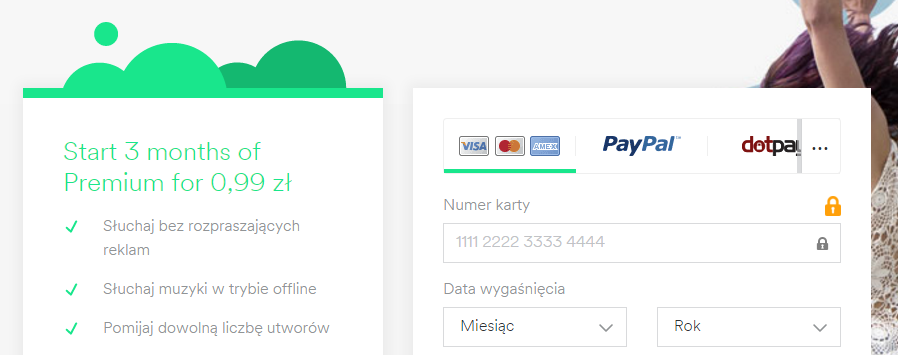 Spotify - płatność