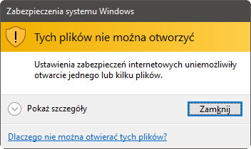 Tych plików nie można uruchomić - jak to naprawić?