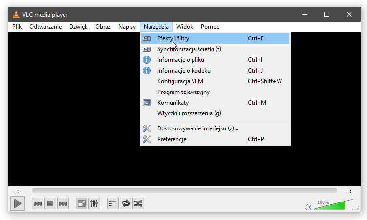 VLC - efekty i filtry