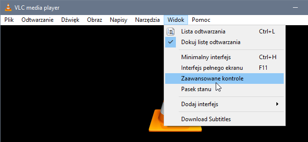 Włącz zaawansowane kontrole w VLC