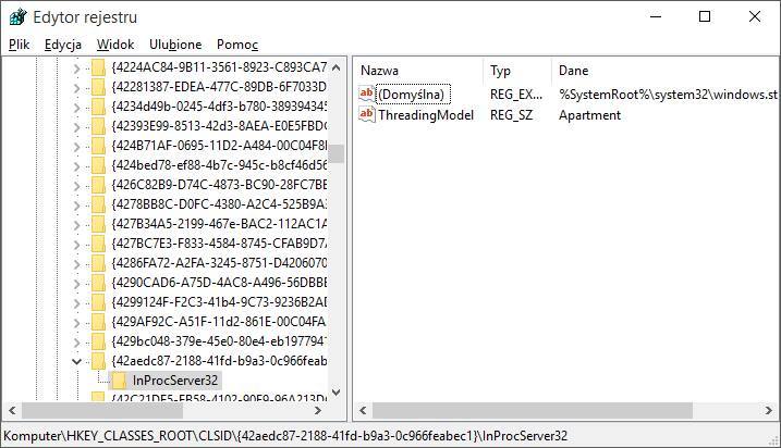 Klucz InProcServer32
