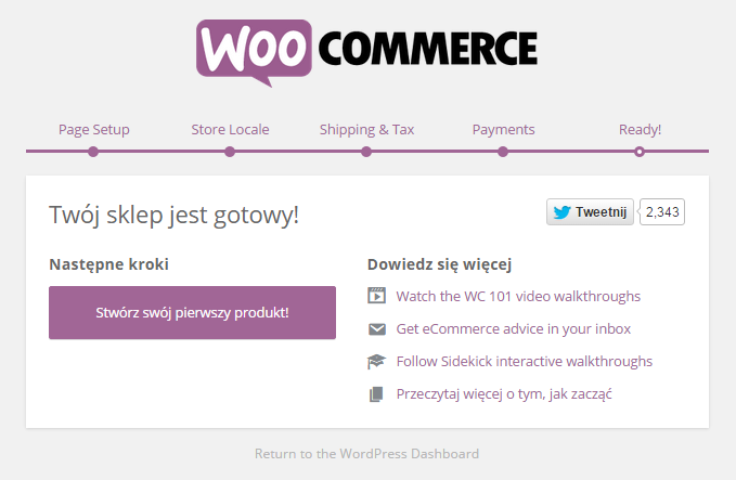 Potwierdzenie konfiguracji WooCommerce