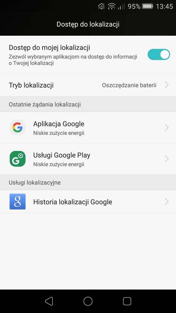 Włączanie dostępu do lokalizacji w Androidzie