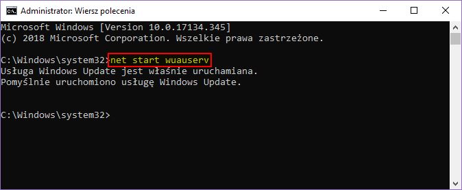 Uruchom ponownie Windows Update