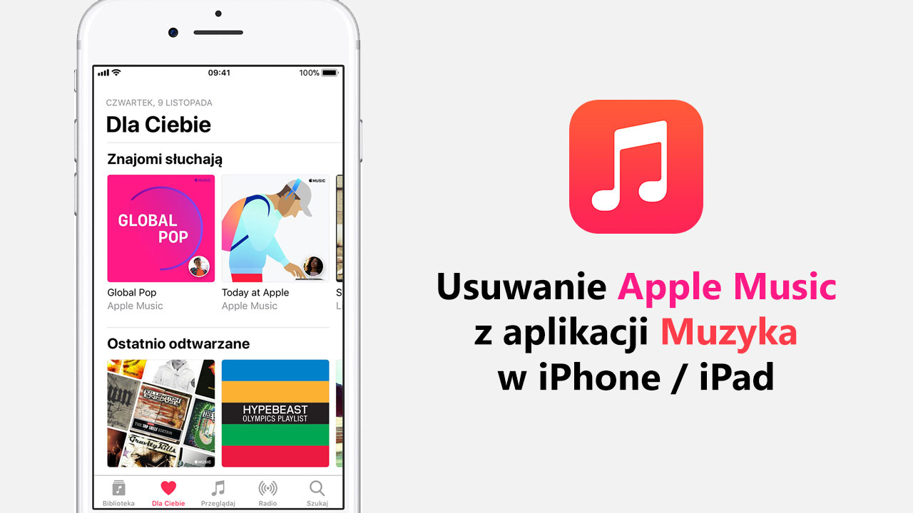 Apple Music - ukrywanie usługi w aplikacji Muzyka