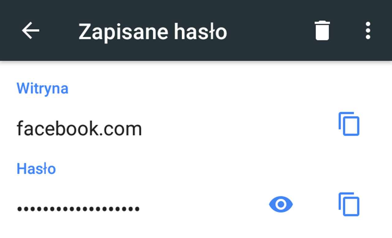 Chrome w Androidzie - odczytywanie zapisanych haseł