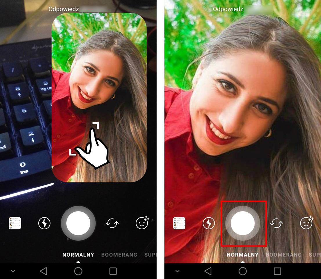 Instagram - ustaw zdjęcie znajomego, rozszerzając naklejkę