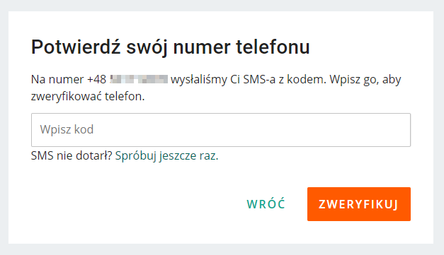 Zweryfikuj numer telefonu