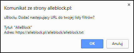 Dodaj filtry AlleBlock