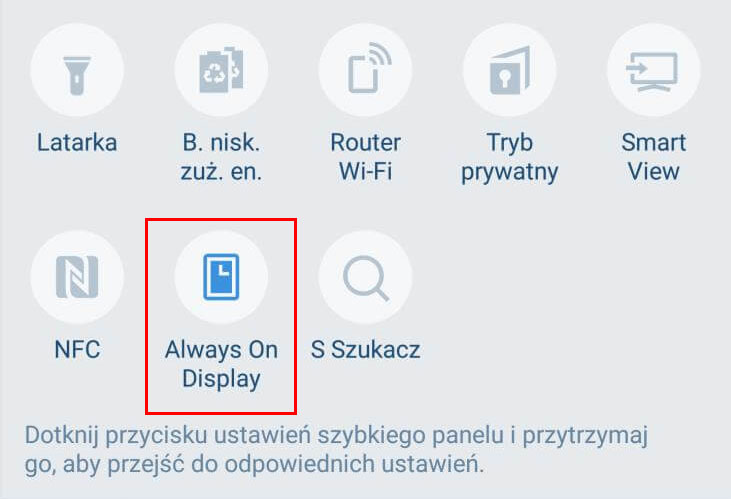 Przełącznik Always On Display