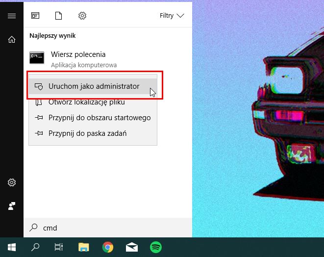 Uruchom Wiersz poleceń jako administrator