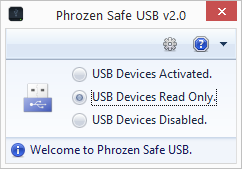 Phrozen Safe USB - główne okno