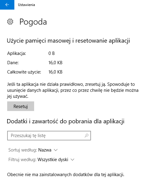 Napraw lub zresetuj aplikację