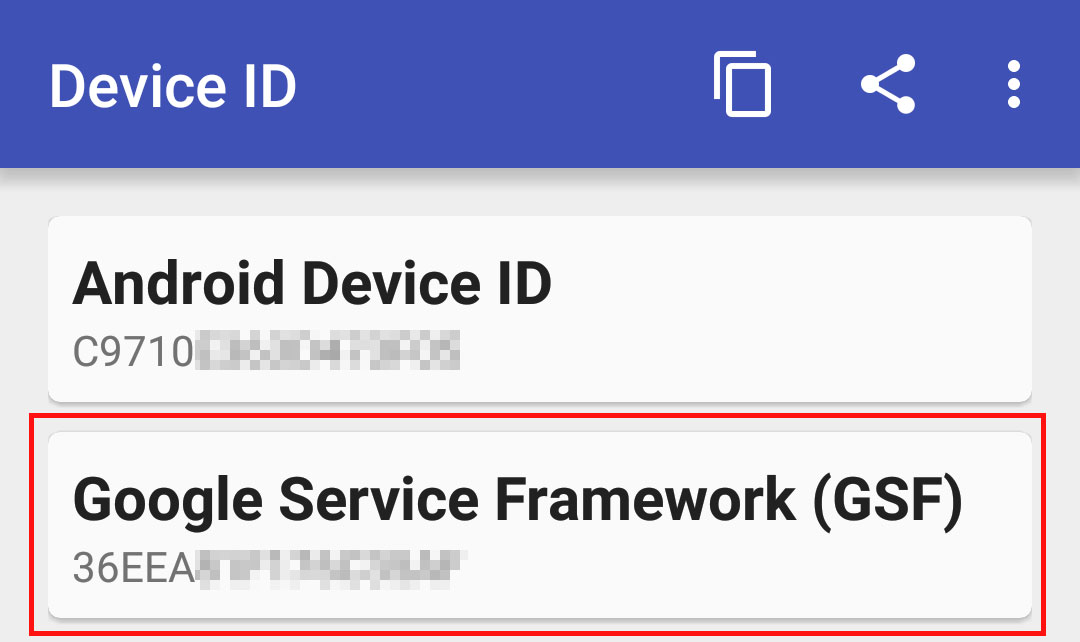 Zapisz swój identyfikator GSF Android ID