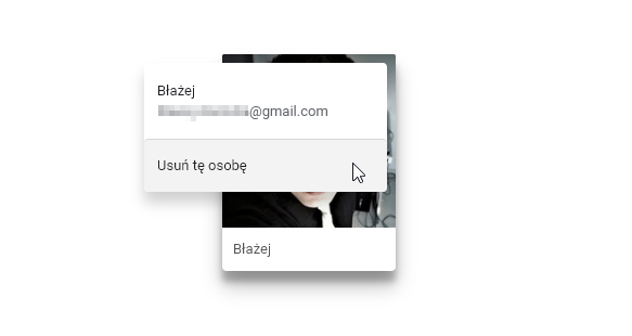 Chrome - usuń konto Google