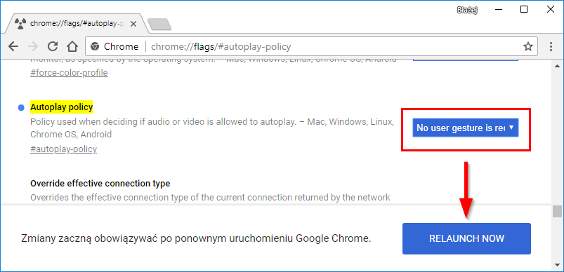 Wyłącz automatyczne wyciszanie w Chrome