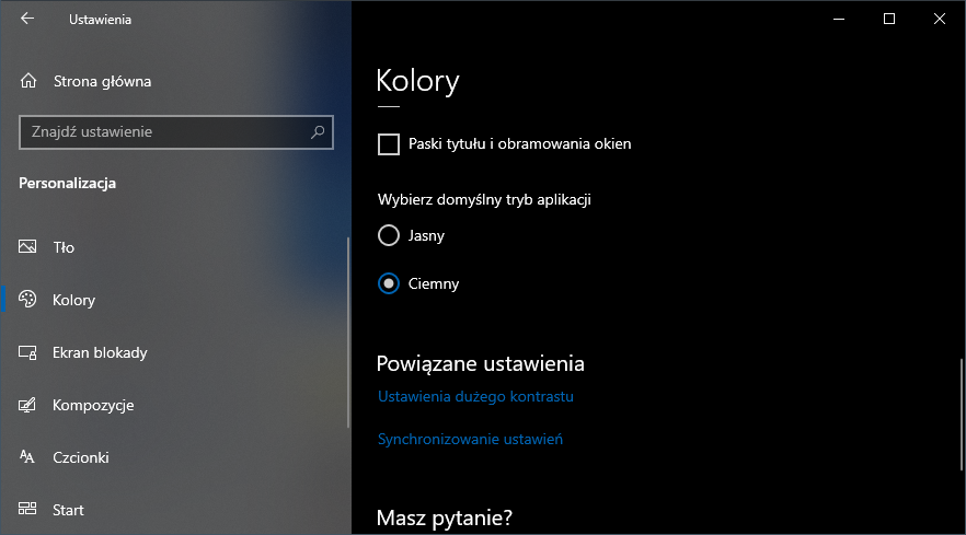 Włącz tryb ciemny w Windows 10