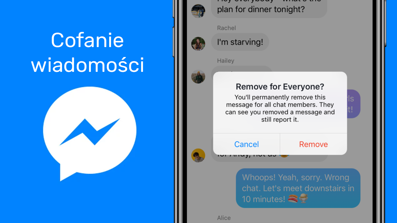 Cofanie wiadomości wysłanej na Messengerze