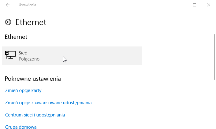 Ustaw Ethernet jako połączenie taryfowe