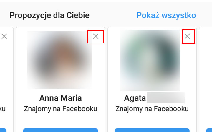 Usuń propozycje znajomych z Facebooka