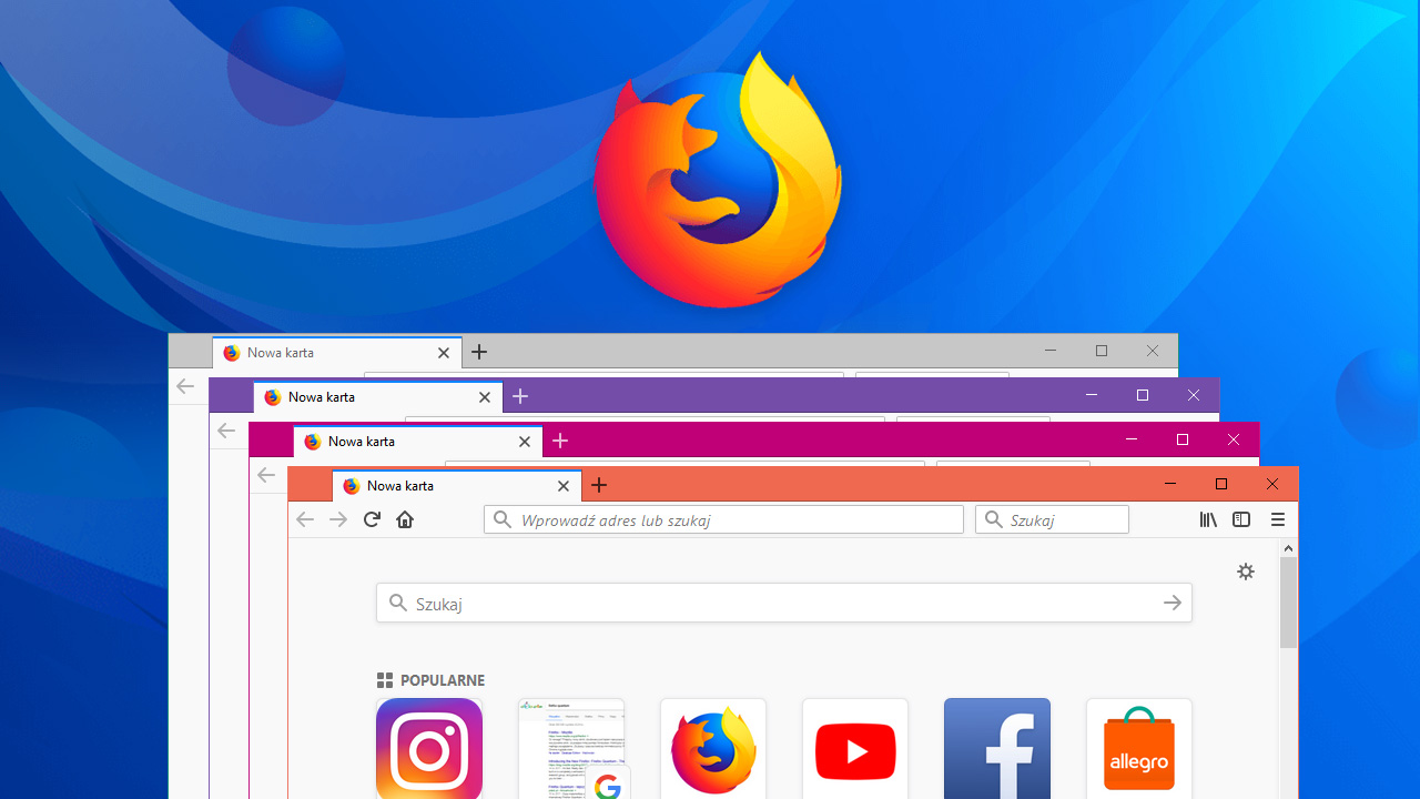 Firefox Quantum - zmiana motywów i kolorów